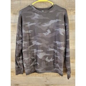 Athleta Studio To Street Camo Crewneck Sweatshirt Size XXS Gray Athletic